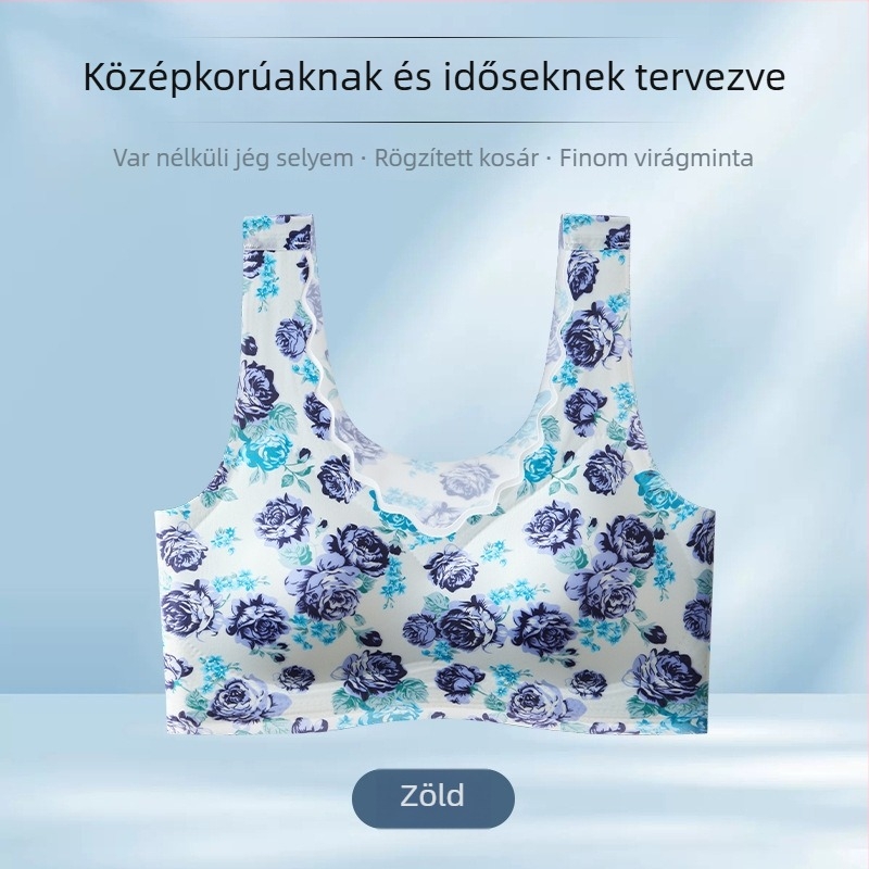 Nyári melltartó vezeték nélküli háttámasz-sal, varrás nélküli, ultra vékony ice silk anyag, nagy méretek, teljes kosár
