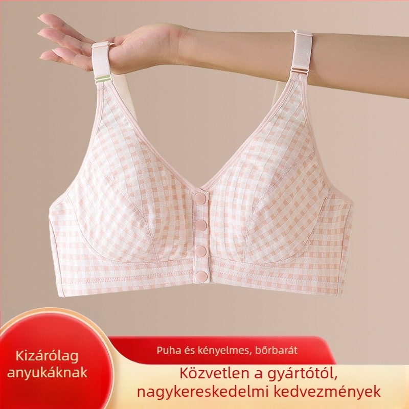 Changyan vékony mellény-stílusú melltartó középkorú és idős nőknek, légáteresztő, vezeték nélküli, elülső záródás, 3/4 kosár