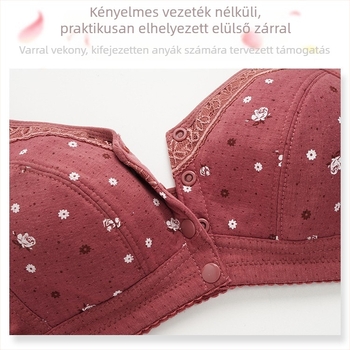 Vezeték nélküli pamut melltartó középkorú és idősebb nőknek, tank-top stílusú, elöl záródó, vékony formázott kosár