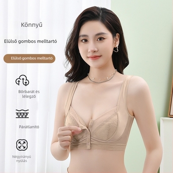 Vezeték nélküli melltartó elől záródó, hálós anyagú nylon, teljes kosár, lélegző