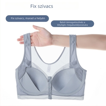 Vezeték nélküli melltartó elől záródó, hálós anyagú nylon, teljes kosár, lélegző