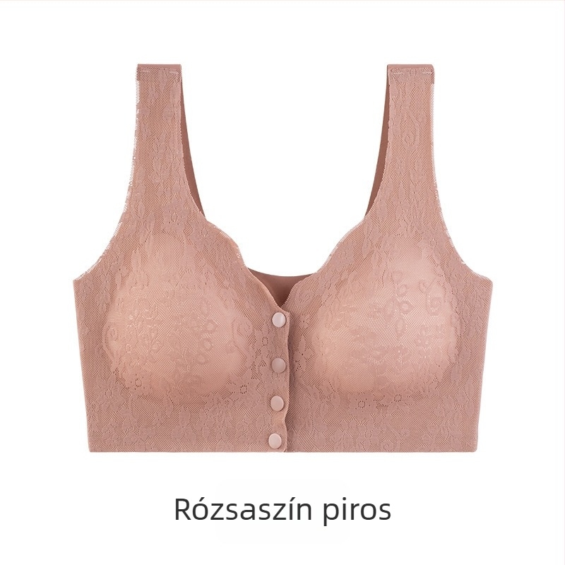 Elöl záródó, vezeték nélküli melltartó, vékony kosár, plusz méret, idős nőknek