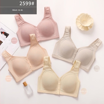 Nylon melltartó, tank-stílusú, elülső záras, 3/4 kosár, vékony formázott kosár, vezeték nélküli