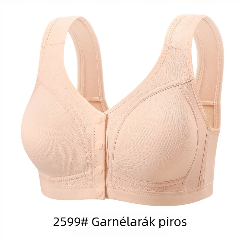Nylon melltartó, tank-stílusú, elülső záras, 3/4 kosár, vékony formázott kosár, vezeték nélküli