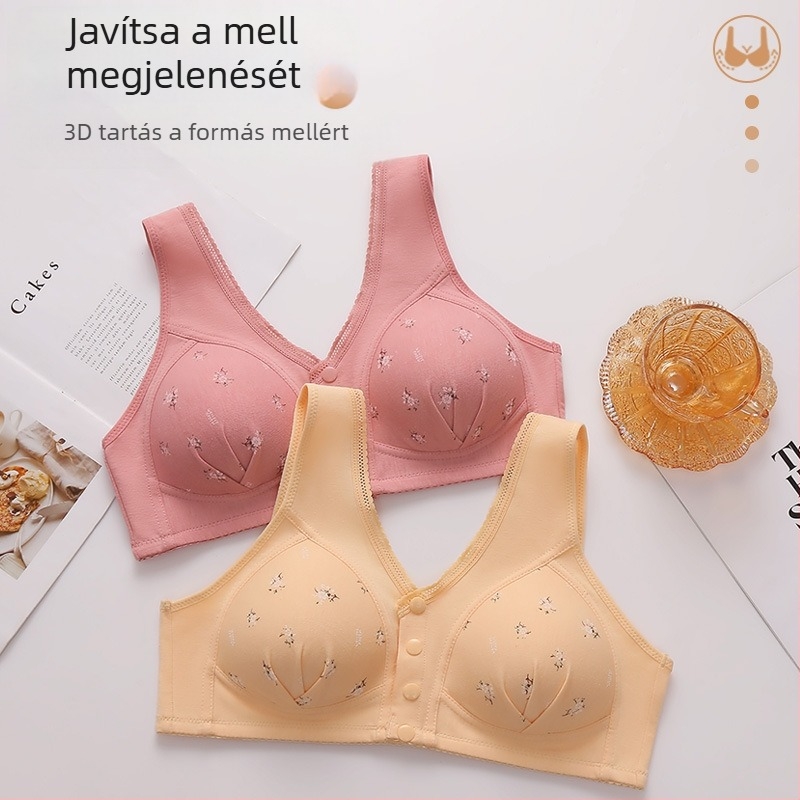 Varratlan melltartó pamutkosaras csészékkel, idős nők számára, nagy méret, könnyű, bőrbarát, lélegző, mellény-stílusú