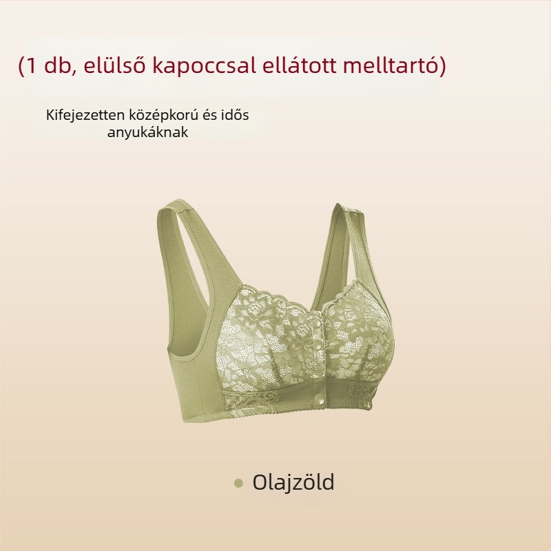 Plusz méretű drót nélküli melltartó elöl gombos, mellény-stílus, piros