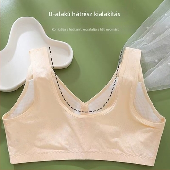Plusz méretű melltartó anyáknak és középkorú-idős nőknek, merevítő nélkül, elől záródó, mellény-stílus, pamut jacquard bélés, 3/4 kosár
