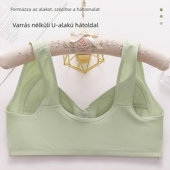 100% pamutból készült mintás melltartó középkorú nőknek, elől záródó, vékony formázott kosárral, drót nélküli