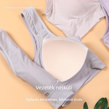 Vezeték nélküli, lélegző push-up melltartó, teljes kosárral, közepesen formázott kosár, modal anyagú, pamut bélés 30–50%, rögzített dupla vállpántok