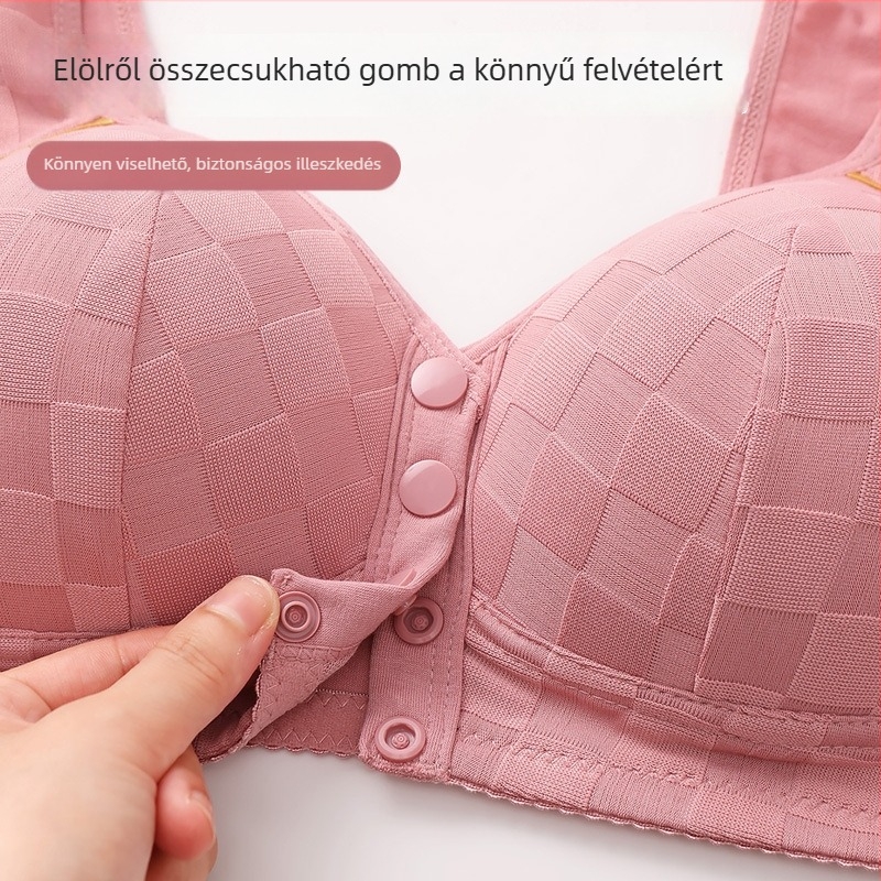Vezeték nélküli melltartó elöl záródó, pamutból, teljes kosár, vékony formázott kosarak, idős nőknek, nagy méretek, vest-stílusú