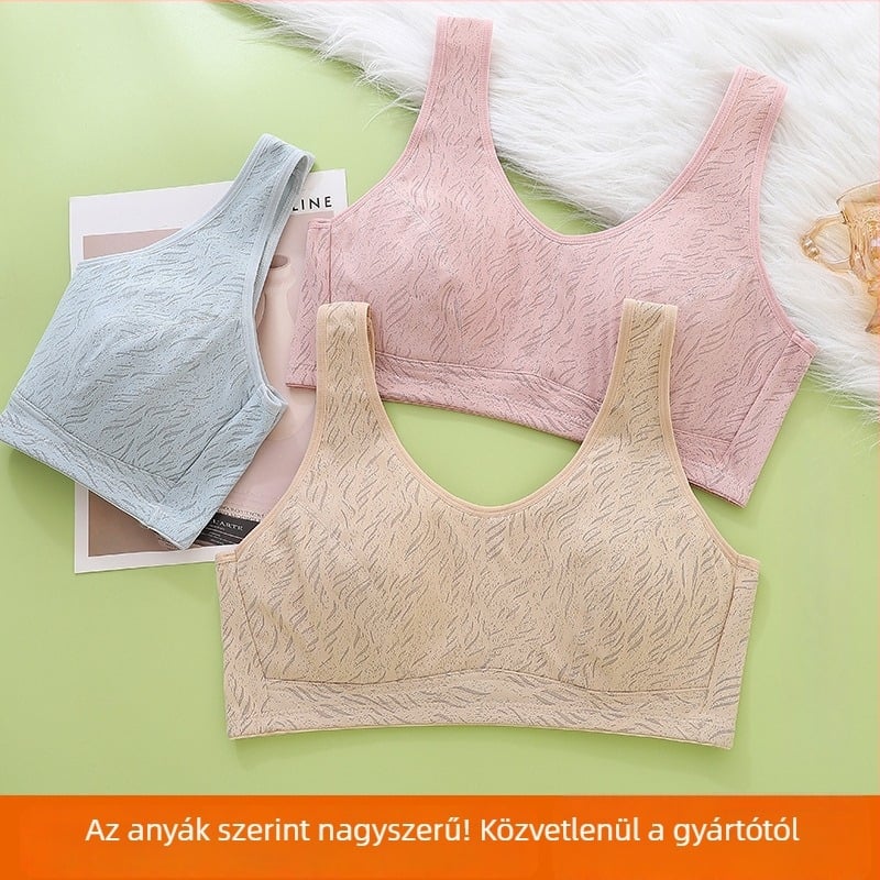 Szellős, merevítő nélküli melltartó pamutbetéttel középkorú és idős nők számára, nagy méret