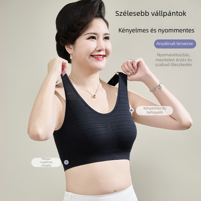 Vezeték nélküli anyatejes melltartó, mellény-stílus, beépített kosarakkal, légáteresztő, plusz méret