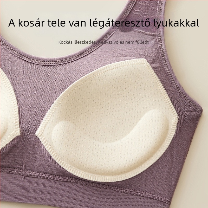 Vezeték nélküli anyatejes melltartó, mellény-stílus, beépített kosarakkal, légáteresztő, plusz méret