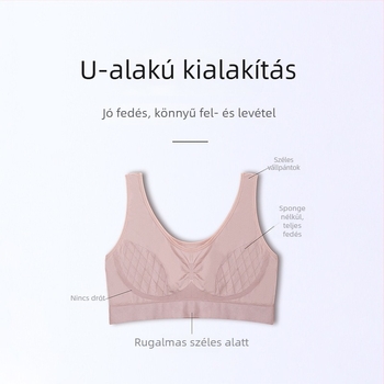 Varrás nélküli melltartó, vezeték nélküli, teljes kosár, rögzített dupla pántok, spandex anyag