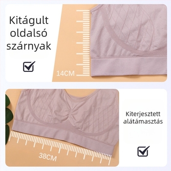 Varrás nélküli melltartó, vezeték nélküli, teljes kosár, rögzített dupla pántok, spandex anyag