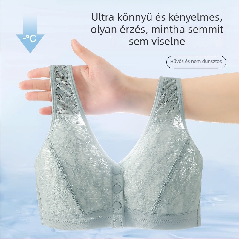 Melltartó, mellény-stílusú, pamutból, elülső záródás, teljes kosár, rögzített kettős vállpántok