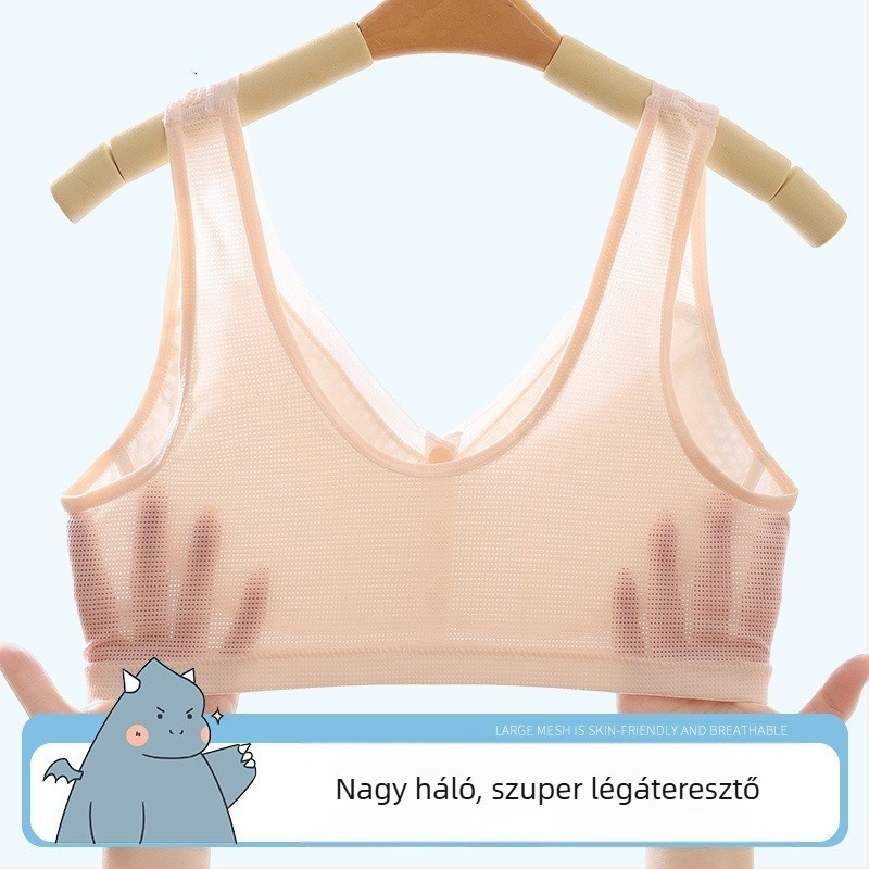 Nylon melltartó mellény-stílusban, előről záródó, teljes kosár, formázatlan kosár, rögzített dupla vállpántok