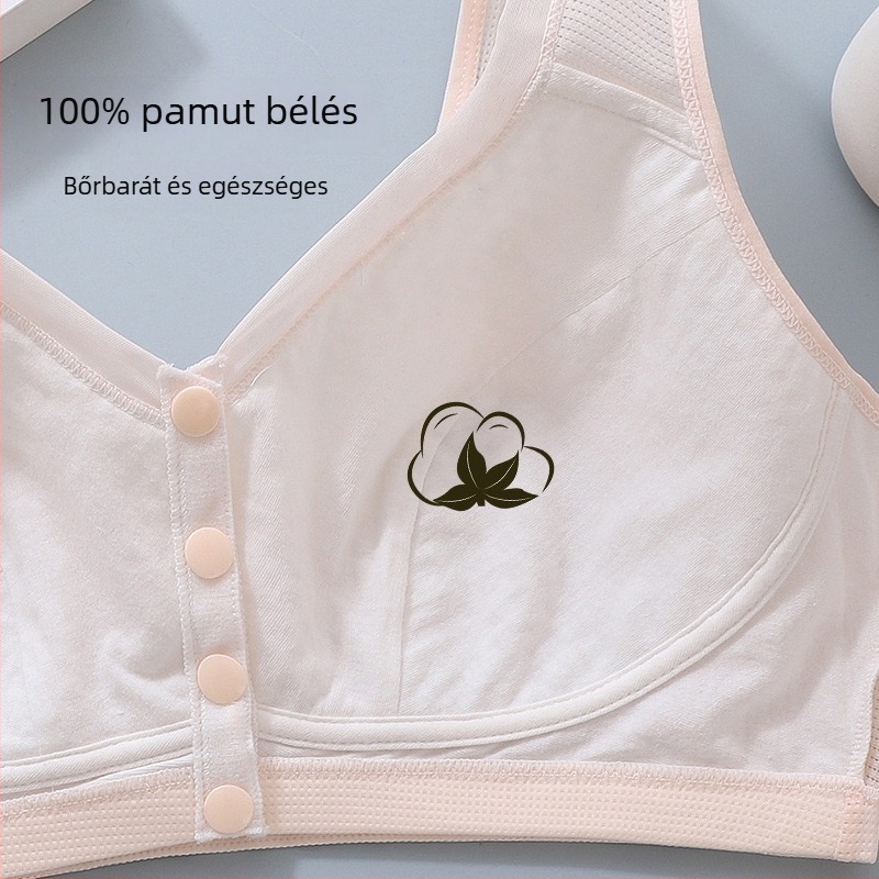 Nylon melltartó mellény-stílusban, előről záródó, teljes kosár, formázatlan kosár, rögzített dupla vállpántok