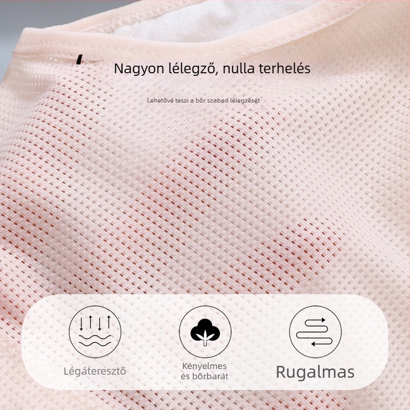 Nylon melltartó mellény-stílusban, előről záródó, teljes kosár, formázatlan kosár, rögzített dupla vállpántok