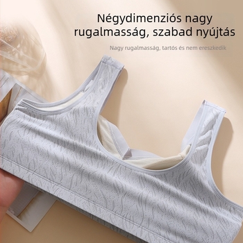 Középkorú nőknek tervezett, merevítő nélküli, vékony fazonú melltartó vest-stílusban, nagy méret, formázó hatás, kényelmes sportos viselet