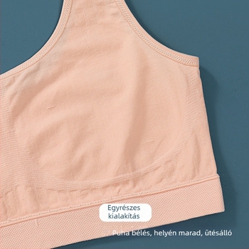 Idős nőknek szóló, seamless melltartó, kosár nélküli, nylon-elasztán anyag, lélegző és kényelmes, rögzített dupla vállpántok