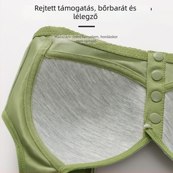 Plusz méretű női melltartó, vest-stílusú, elöl csatolható, vezeték nélküli, pamutból, vékony formázott kosár, állítható vállpántok