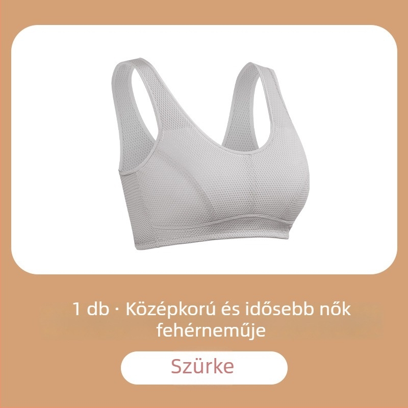 Vékony, lélegző nagy méretű melltartó középkorú nőknek, puha érintésű, sportos fazon, tartást adó és emelő hatású
