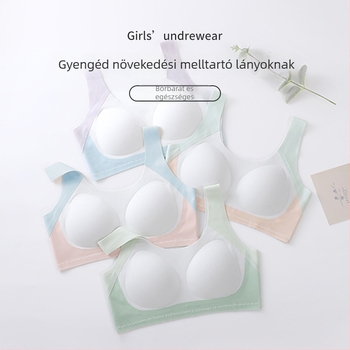 Légáteresztő sportmelltartó tinédzsereknek, 12–18 évesek, rögzített kosárral, varrás nélküli, bőrbarát