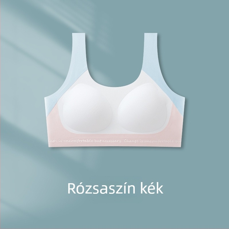 Légáteresztő sportmelltartó tinédzsereknek, 12–18 évesek, rögzített kosárral, varrás nélküli, bőrbarát