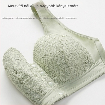 Csipkés elől záródó melltartó középkorú nők számára, nyári vékony modell, párnázás nélkül, merevítővel ellátott, Push-Up anyáknak