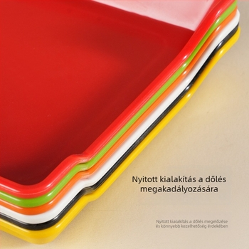 Négyszögletes PP lapos tálca forró pot kiszolgálásához, modern minimalist stílus, logónyomás lehetőség, testre szabható, mikróban nem használható