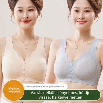 Új varrat nélküli női melltartó elöl záródó, vékony kivitel, merevítő nélküli, push-up, nagy méret, vest-stílusú melltartó középkorú és idős nők számára