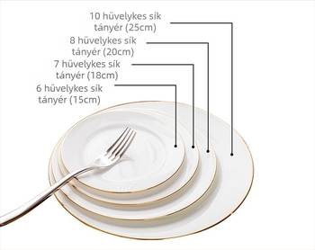 Porcelán nyugati stílusú kerek tányér kézzel festett felülettel, csíkos mintával