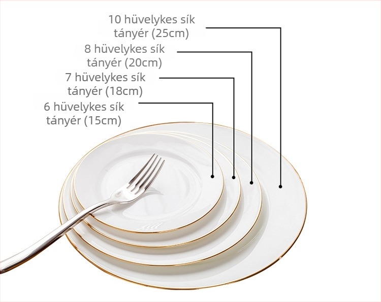 Porcelán nyugati stílusú kerek tányér kézzel festett felülettel, csíkos mintával