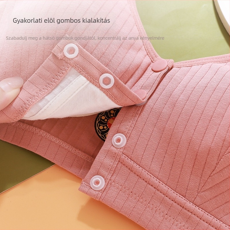 Pamut melltartó idős nőknek, elöl záródó, telt kosár, rögzített dupla vállpántok, lélegző