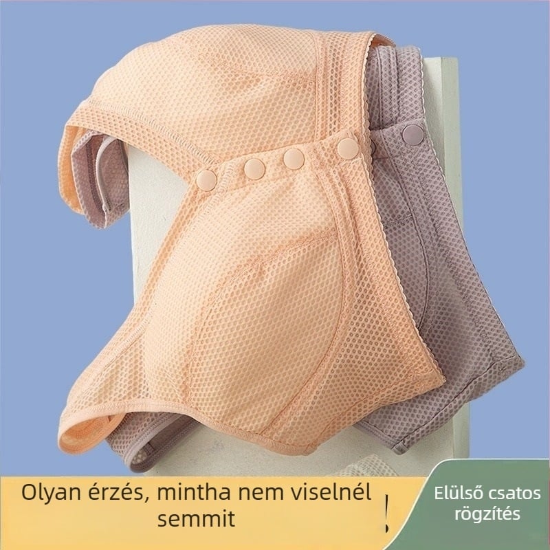 Ice Silk melltartó elől záródó, vezeték nélküli, varrás nélküli, plus-size, könnyű nyári modell