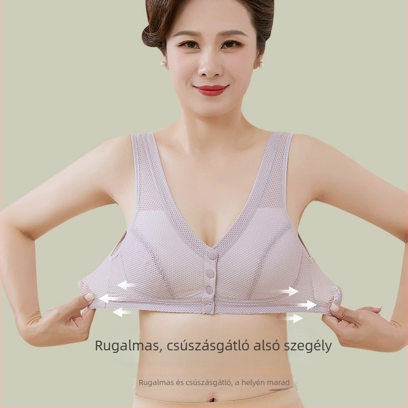 Ice Silk melltartó elől záródó, vezeték nélküli, varrás nélküli, plus-size, könnyű nyári modell