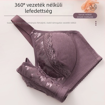 Új, puha pamutból készült, merevítő nélküli melltartó, elülső záródású, mellény-stílusú, csipkés, ultra vékony formázott kosarakkal, nagy méretekhez idős nők számára