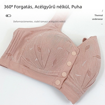 Szoptatós melltartó, mellény-stílusú, elöl záródó, pamut, teljes kosár