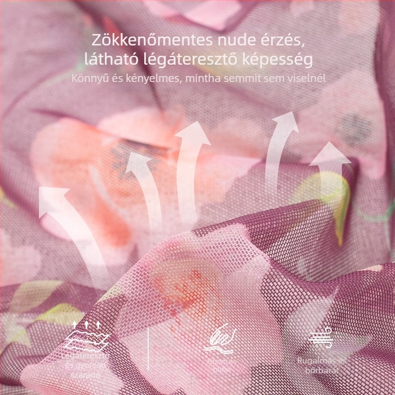 Anyasági melltartó elöl záródó, drót nélküli, mintás, lélegző, push-up kosár, mellény-stílus, plusz méret