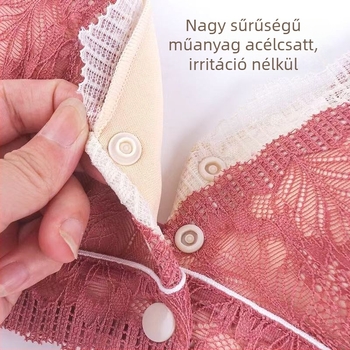 Elöl záródó push-up melltartó, csipkés hát, anti-sag, állítható dupla vállpántok