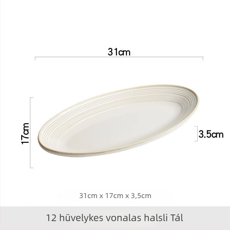 Gőzölt halas tál – kerámia, mély tál, Új kínai stílus, szállodai használatra, mikrohullámú sütő nem kompatibilis