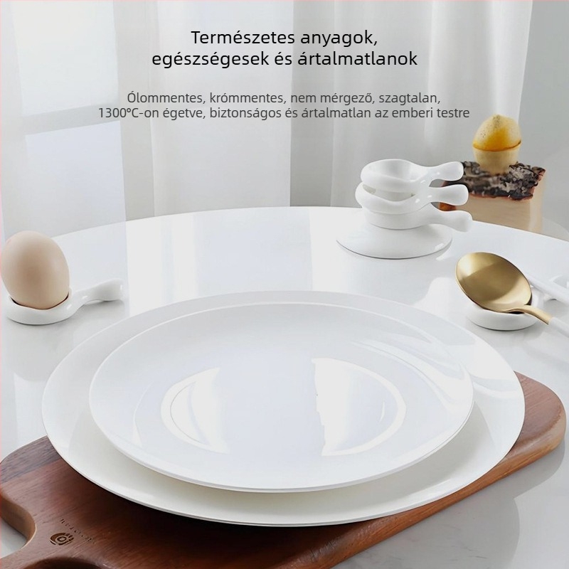 Fehér csontporcelán tál tésztához, kör alakú, sekély, éttermek és szállodák számára