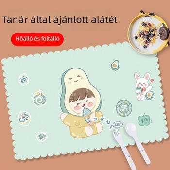 Vízálló négyszögletes étkezési alátét általános iskolásoknak, kockás mintával