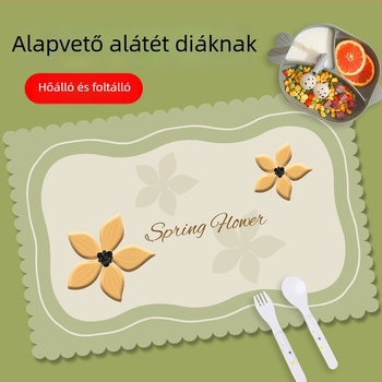 Vízálló négyszögletes étkezési alátét általános iskolásoknak, kockás mintával