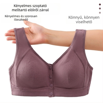 Elöl záródó pamut melltartó, teljes kosár, habosított kosár, rögzített dupla vállpántok