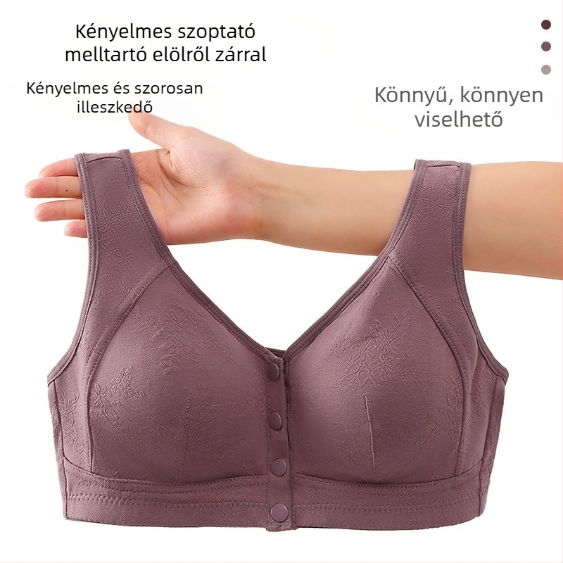 Elöl záródó pamut melltartó, teljes kosár, habosított kosár, rögzített dupla vállpántok