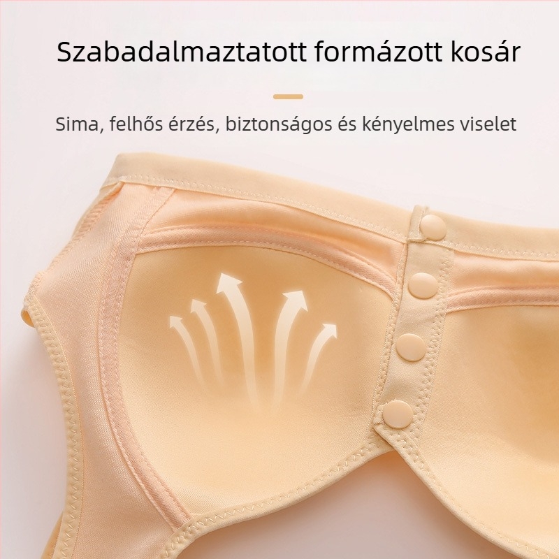 Női formázott kosaras melltartó, elől záródó, 3/4 kosár, nylon anyag, rögzített dupla vállpántok