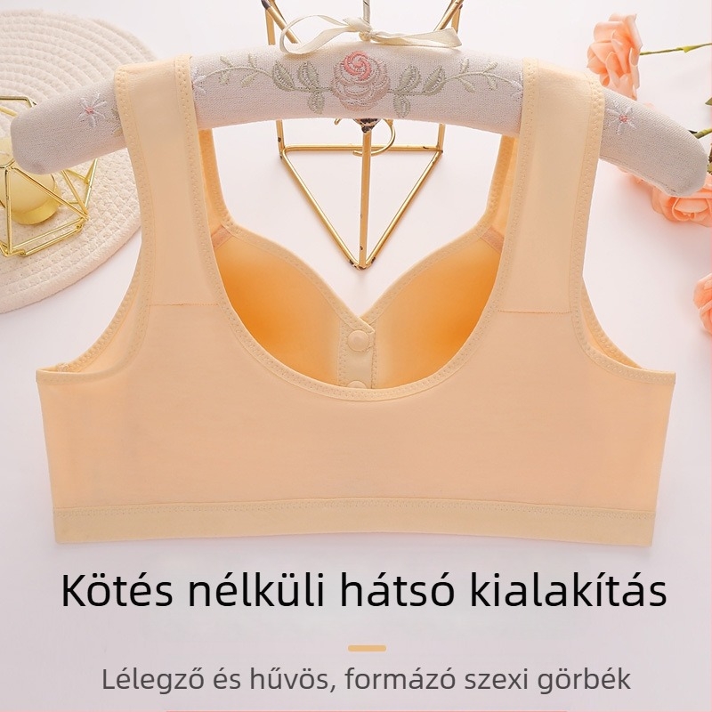 Női formázott kosaras melltartó, elől záródó, 3/4 kosár, nylon anyag, rögzített dupla vállpántok