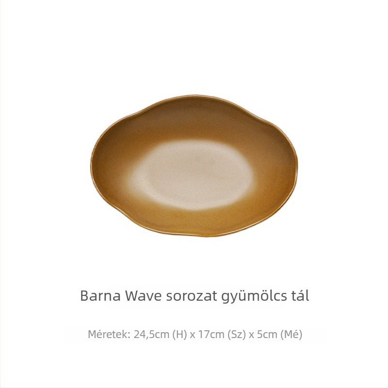 Wave sorozat tál – matt kerámia, szabálytalan forma, mikrohullámú sütőben használható, egyszínű